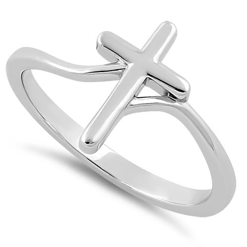Sterling Silver Fluid Cross Ring Sterling Silver Fluid Cross Ring