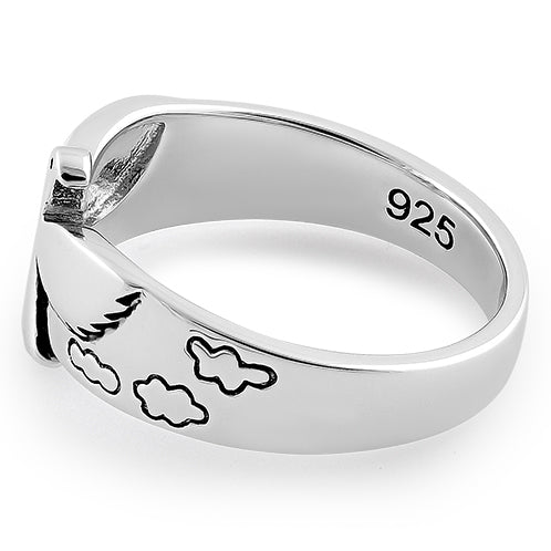 Sterling Silver Flying Dove Ring