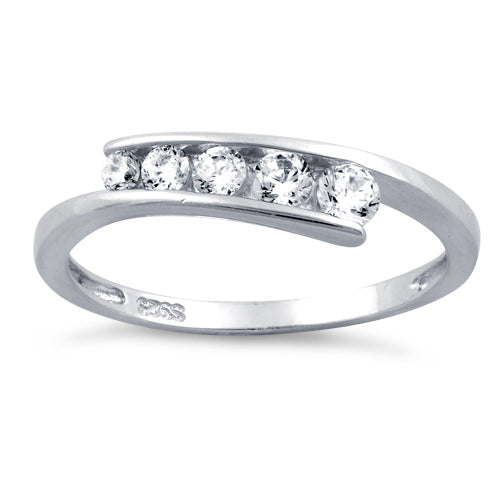 Sterling Silver Free Form CZ Ring