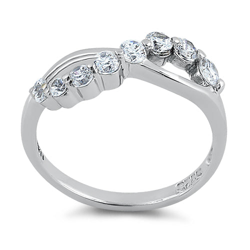 Sterling Silver Free Form CZ Ring