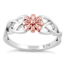 Sterling Silver Two-Tone Celtic Daisy Ring