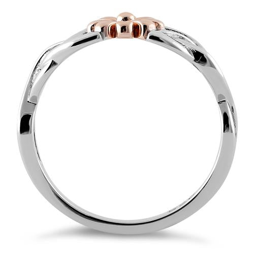 Sterling Silver Two-Tone Celtic Daisy Ring
