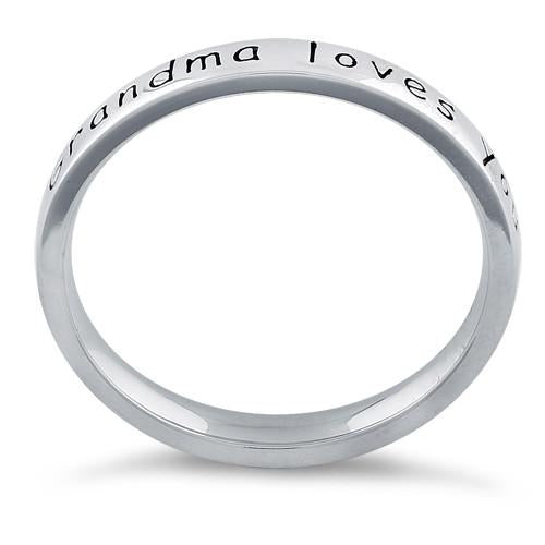 Sterling Silver "Grandma Loves You With All Her Heart" Ring