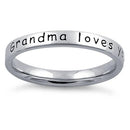 Sterling Silver "Grandma Loves You With All Her Heart" Ring