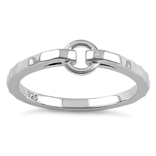 Sterling Silver Hammered Shared Hoop Ring