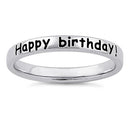 Sterling Silver "Happy Birthday! Wishing you all the best!" Ring