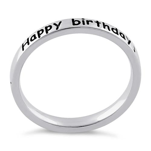 Sterling Silver "Happy Birthday! Wishing you all the best!" Ring