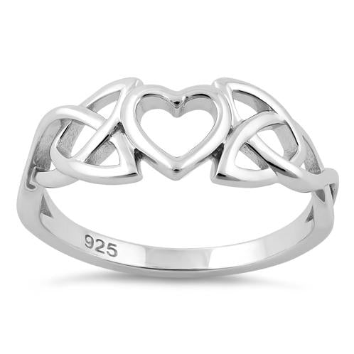 Sterling Silver Heart Celtic Ring