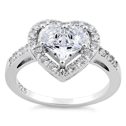 Sterling Silver Heart CZ Ring