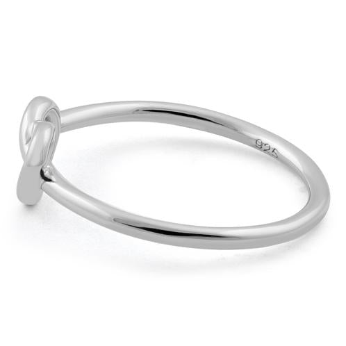 Sterling Silver Heart Knot Shape Ring