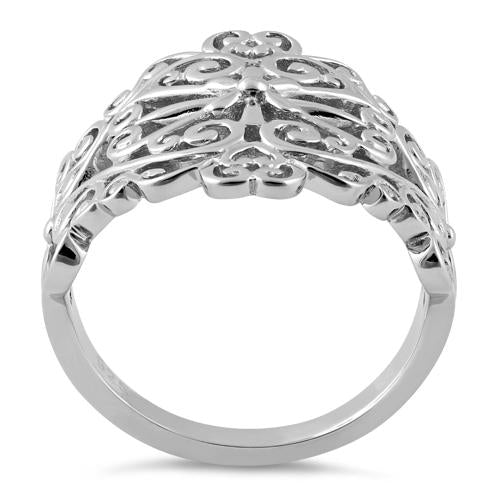 Sterling Silver Heart Swirl Ring