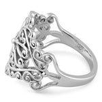 Sterling Silver Heart Swirl Ring