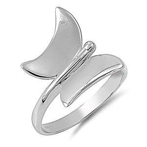 Sterling Silver High Polish Butterfly Ring