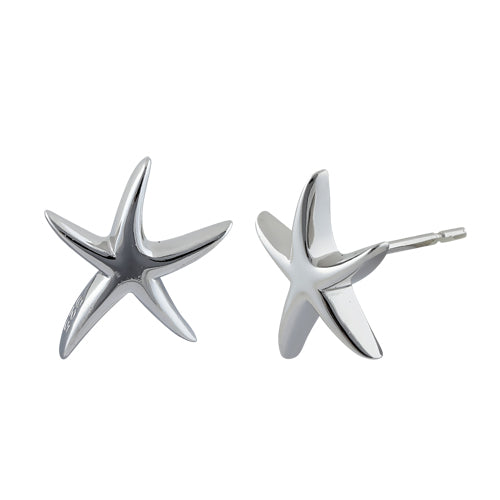Sterling Silver High Polished Star Fish Earrings