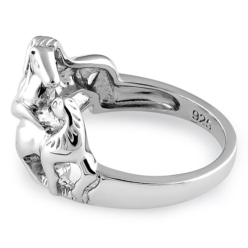 Sterling Silver Horses Ring
