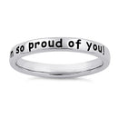 Sterling Silver "I'm so proud of you!" Ring