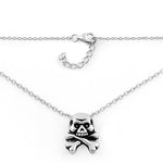 Sterling Silver Jolly Roger Skull Necklace
