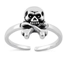 Sterling Silver Jolly Roger Skull Toe Ring