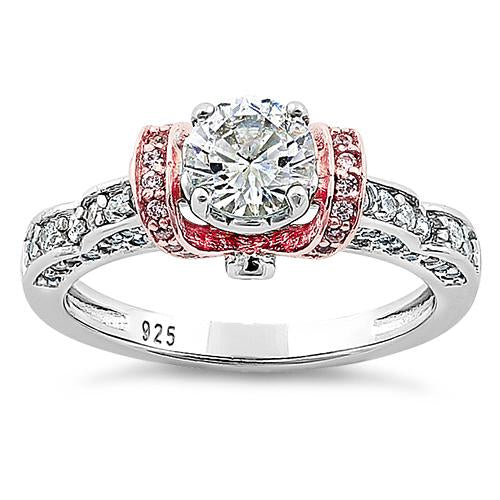 Sterling Silver Two-Tone CZ Ring