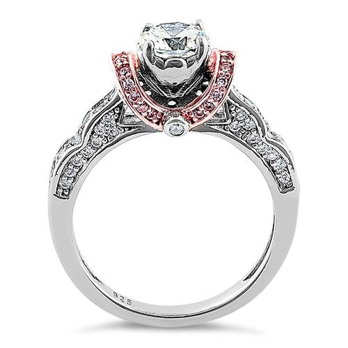 Sterling Silver Two-Tone CZ Ring