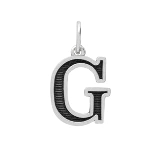 Sterling Silver Letter G Oxidized Pendant