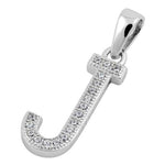 Sterling Silver Letter J CZ Pendant