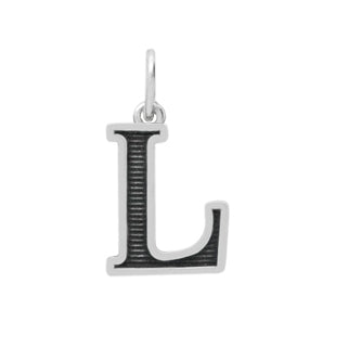 Sterling Silver Letter L Oxidized Pendant