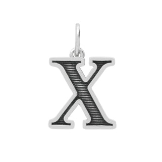 Sterling Silver Letter X Oxidized Pendant