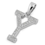 Sterling Silver Letter Y CZ Pendant