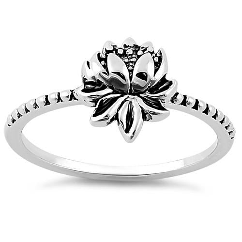 Sterling Silver Lotus Flower Ring