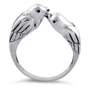 Sterling Silver Love Bird Kissing Ring