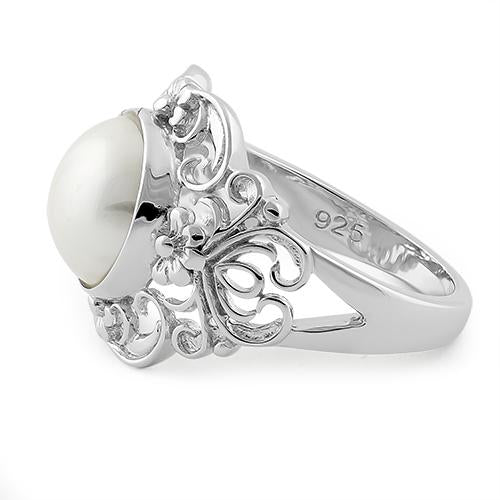 Sterling Silver Mother of Pearl Ring