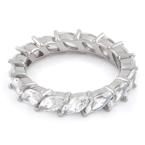 Sterling Silver Marquise CZ Eternity Ring
