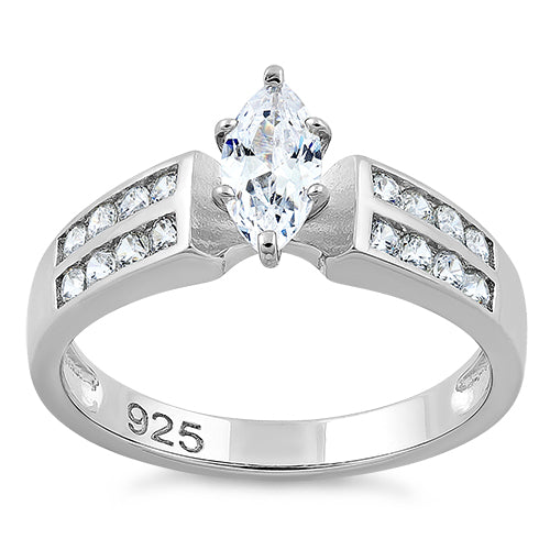 Sterling Silver Marquise CZ ring