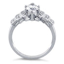 Sterling Silver Marquise CZ Engagement Ring