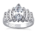 Sterling Silver Marquise CZ Engagement Ring