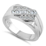 Sterling Silver Men's Engagement CZ Rings