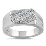 Sterling Silver Men's Engagement CZ Rings