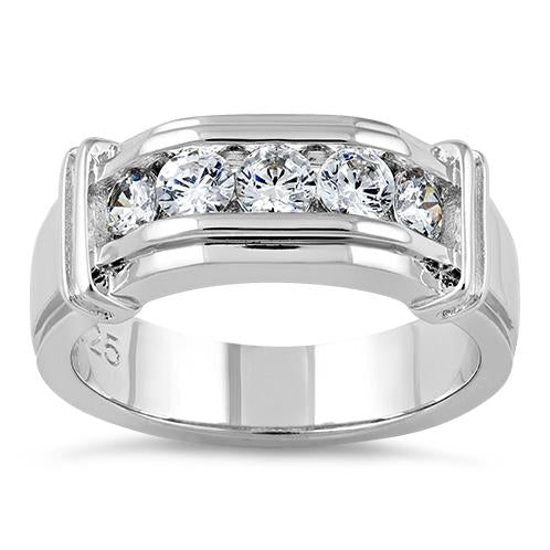 Sterling Silver Men's Engagement CZ Rings