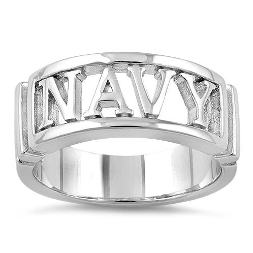 Sterling Silver Men's NAVY Ring