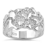 Sterling Silver Men's Heavy Nugget Ring