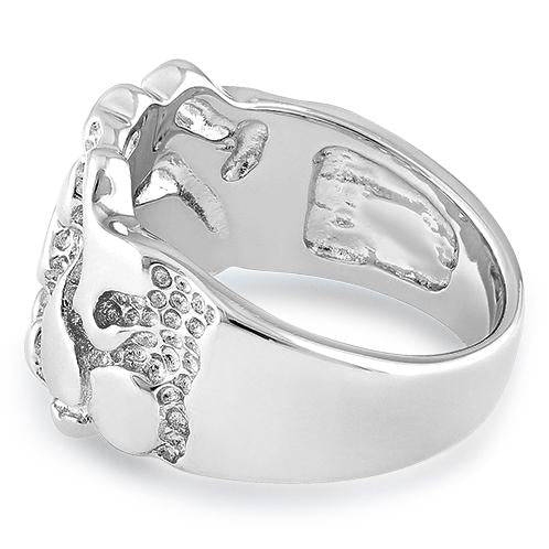 Sterling Silver Men's Heavy Nugget Ring