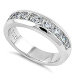 Sterling Silver Men's Wedding Band CZ Rings