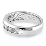 Sterling Silver Men's Wedding Band CZ Rings