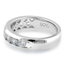 Sterling Silver Men's Wedding Band CZ Rings