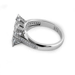 Sterling Silver Asscher-Cut CZ Engagement Ring
