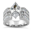 Sterling Silver 3.0 ct. Marquise CZ Engagement Ring