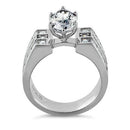 Sterling Silver 3.0 ct. Marquise CZ Engagement Ring