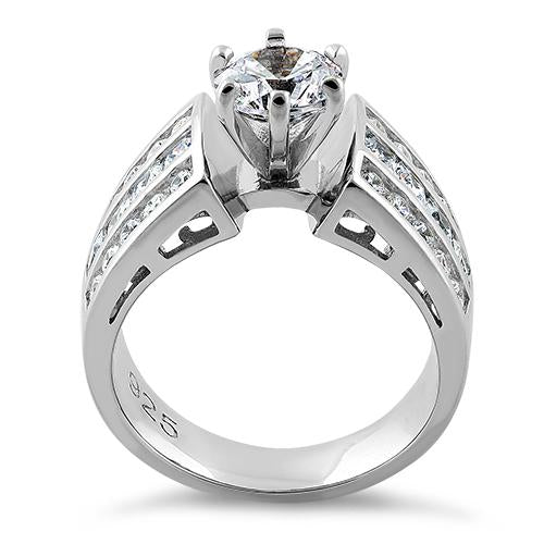 Sterling Silver 1.30 Carat CZ Engagement Ring
