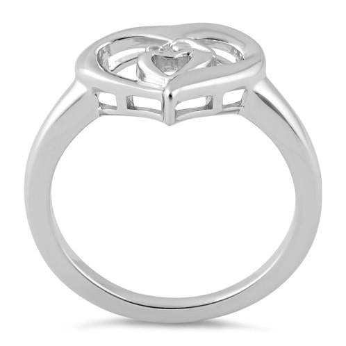 Sterling Silver Mother and Child Heart Ring